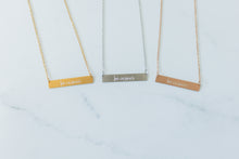 Load image into Gallery viewer, Seek to Understand/Be Curious REVERSIBLE Bar Necklace