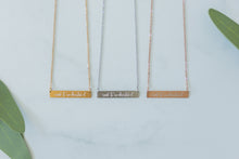 Load image into Gallery viewer, Seek to Understand/Be Curious REVERSIBLE Bar Necklace