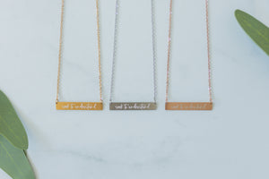 Seek to Understand/Be Curious REVERSIBLE Bar Necklace